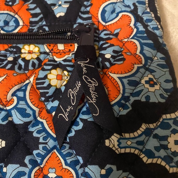 Vera Bradley Crossbody Purse Bag Blue and Orange Paisley Print Retired Design - Picture 2 of 5